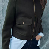 Nancy | Women's Cropped Zip-Front Jacket with Structured Fit