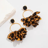 Zara | Women's Earrings with Silk Fabric and Stainless Steel