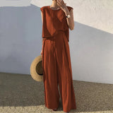 Kaia | Women's Two Piece Set Tank Wide Pants