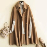 Marisol | Women's Double-Faced Wool Cape with Structured Collar