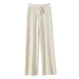 Sandrine | Women's Merino Wool Wide Leg Trousers with High Waist