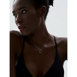 Ferelith | Women Necklace with Square Pendant and Zirconia Accents