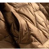 Natalie | Women's Chevron Quilted Duck Down Jacket with Snap Button Closure