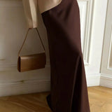Seraphine | Women's Satin Maxi Skirt with Fishtail Hem
