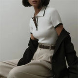 Linea | Women Polo Top With Cotton Contrast Trim
