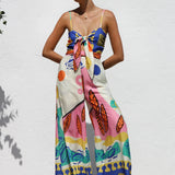 Montclair | Women's Printed Wide Leg Cami Jumpsuit