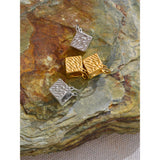 Valonne | Women Earrings with Cube Design and Gold Coating