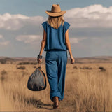 Sienna | Women's Two Piece Set Sleeveless Wide Pants