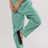 Evangeline | Women's Relaxed Check Pants with Elastic Waist