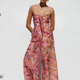 Montclair | Women's Printed Wide Leg Cami Jumpsuit