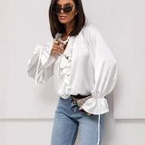 Liora | Women Blouse With Drawstring Sleeve Detail
