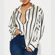 Delaney | Women Blouse With Satin Stripe Design