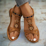 Zariah | Women's Boho Sandals with Beads and Embroidery