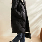 Corinne | Women's Hooded Quilted Down Coat with Dual Zip Closure