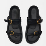 Lucia | Women's Slides with Double Straps and Leather