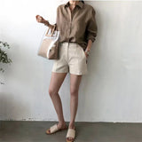 Noelle | Women Shirt With Linen Open Collar