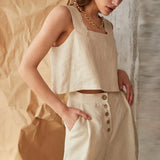 Ellison | Women Top With Linen Square Neck