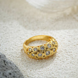Belliza | Women Ring with Bubble Design and Gold Plating