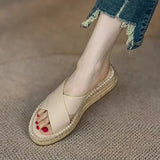 Sorella | Women's Sandals with Woven Leather and Platform