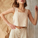 Everly | Women's Wide Leg Linen Pants with Elastic Waist