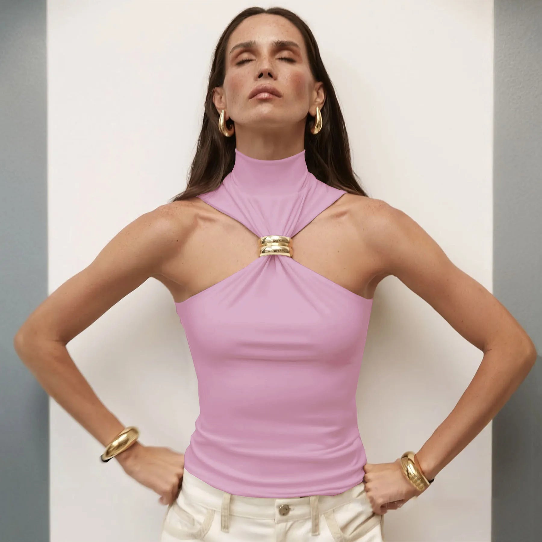 Livia | Women Top With Halter Neck Design