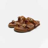 Lucia | Women's Slides with Double Straps and Leather