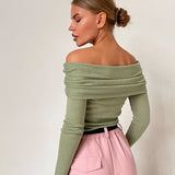 Orvieto | Women Top With Off Shoulder Knit