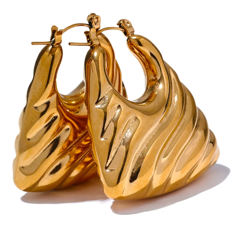 Arlen | Women Earrings with Chunky Hoops and Gold Finish