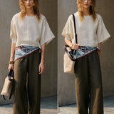 Maisie | Women Top With Linen Drop Shoulder