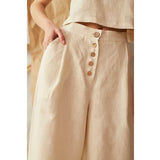 Everly | Women's Wide Leg Linen Pants with Elastic Waist