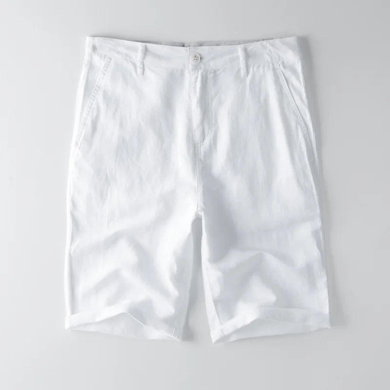 Maddox | Men's Shorts with Button Waist and Linen