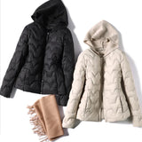 Magdalena | Women's Lightweight Duck Down Jacket with Heart Quilt and Knit Hood