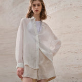 Sheer | Women Shirt With Ramie Linen Blend