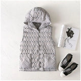 Janet | Women's Ultra-Light Hooded Duck Down Vest with Slim Fit