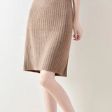 Camilla | Women's Skirt with Ribbed Texture and Midi Length