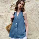 Juniper | Women Top With Linen Halter Neck