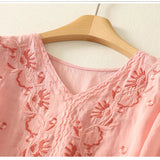 Eloria | Women Top With Cotton Linen Embroidery