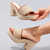 Célie | Women Heels with Orthopedic Insoles and Raffia