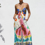 Montclair | Women's Printed Wide Leg Cami Jumpsuit