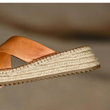 Sorella | Women's Sandals with Woven Leather and Platform
