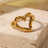 Liora | Women Ring with Heart Design and Gold Plating