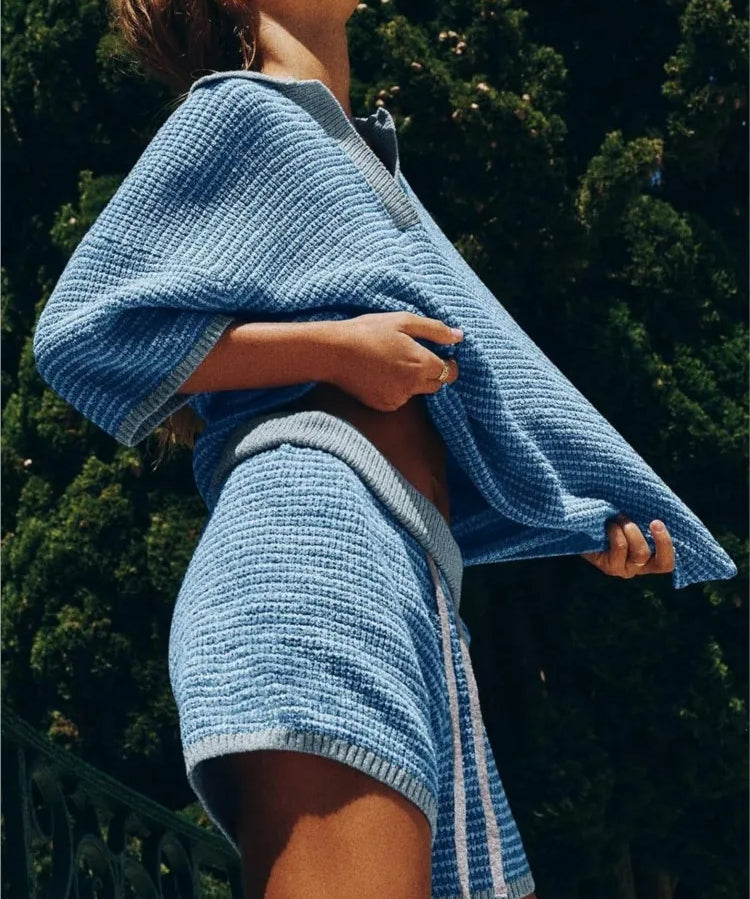 Lila | Women's Knit Two Piece Shorts Set