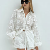 Mila | Women's Embroidered Lounge Set Top