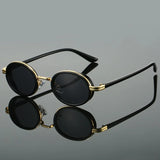 Valencia | Icon Sunglasses with Oval Frame Gold Detailing