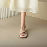 Valetta | Women's Platform Sandals with Cross-Strap and Buckle