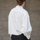 Josephine | Women Shirt With Linen Cropped Oversized Fit