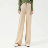 Sandrine | Women's Merino Wool Wide Leg Trousers with High Waist
