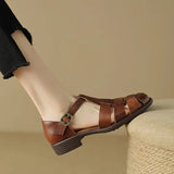 Lorelei | Women's Sandals with Handwoven Cutouts and Buckle