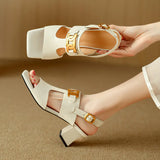 Isadora | Women's Sandal with Chain and Block Heel