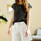 Sophie | Women Top With Linen Petal Sleeve Women Top With Linen Relaxed Fit